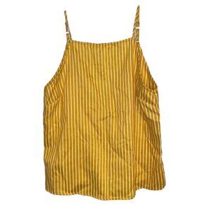 Francesca’s Harper Heritage yellow with white vertical stripes tank top small